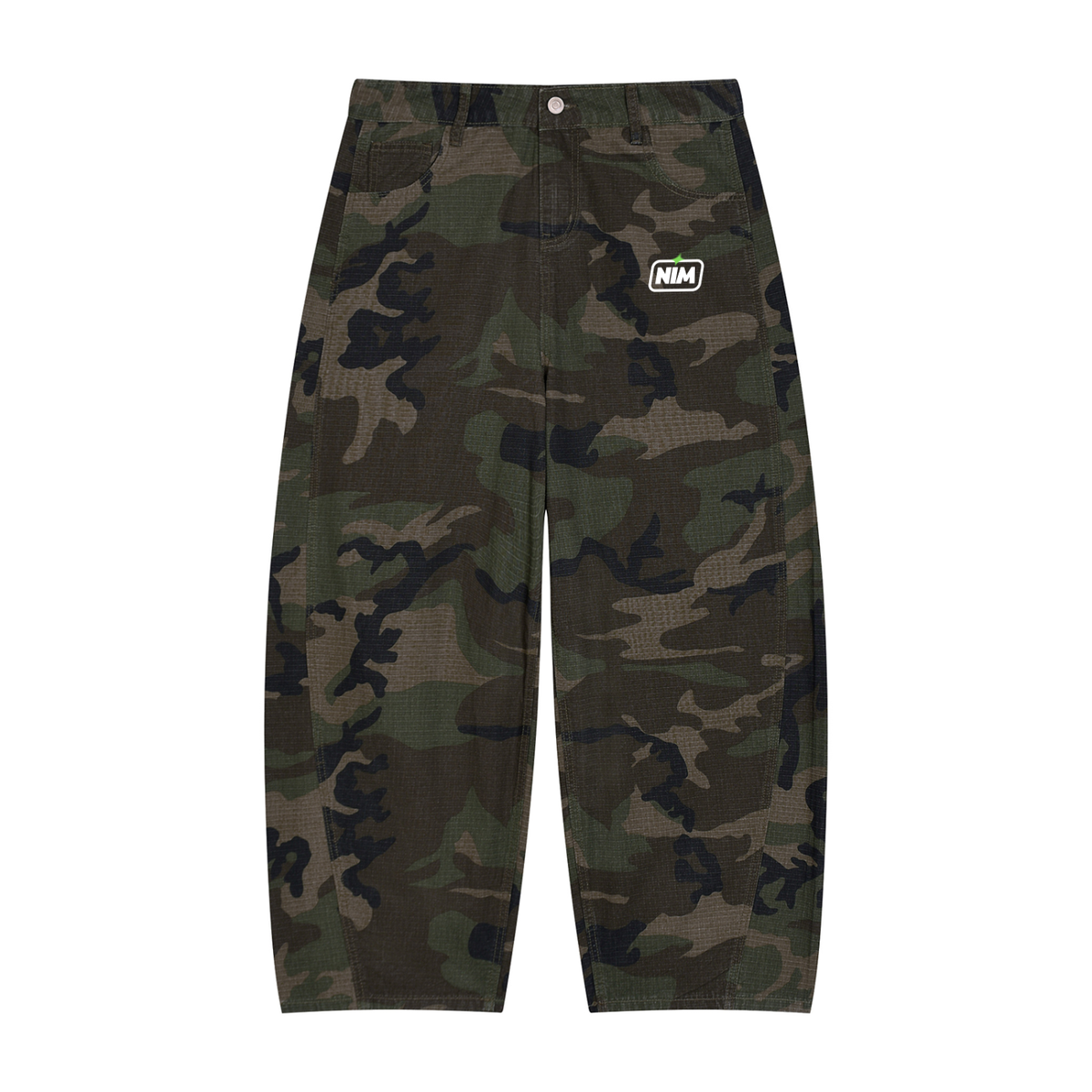 NIM Camo Barrel Leg Cargo Pants